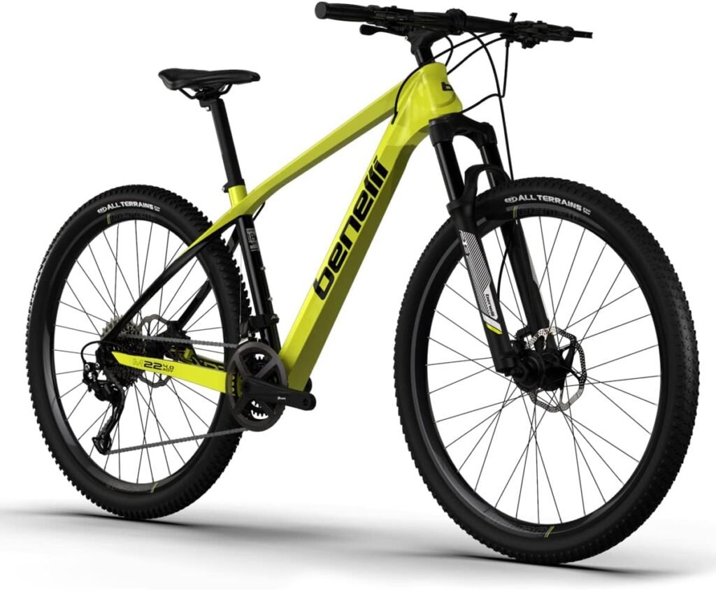 Benelli Bike 29 Carbon Mountain 18 Speed, Brake Disc, Light-Weight Hardtail Frame (Large, Yellow Black) M22 4.0 ADV 29 CARB