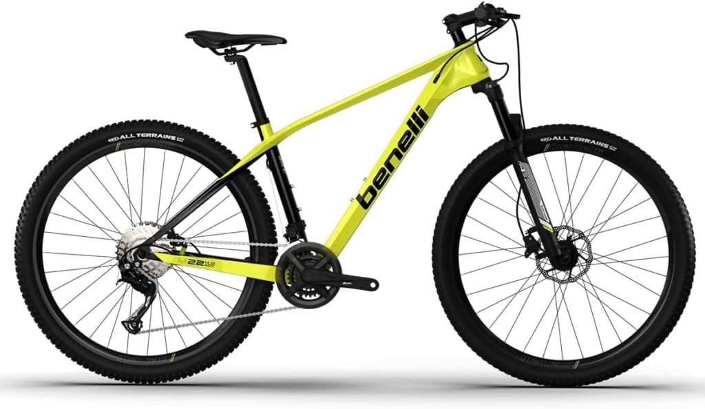 Benelli Bike 29 Carbon Mountain 18 Speed, Brake Disc, Light-Weight Hardtail Frame (Large, Yellow Black) M22 4.0 ADV 29 CARB