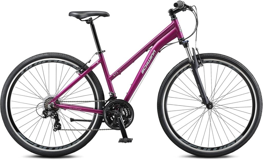 Schwinn GTX Comfort Adult Hybrid Bike, Men and Women, Dual Sport Bicycle, 700c Wheels, Step-Through or Step-Over Lightweight Aluminum Frame